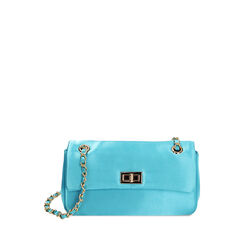 Borsa a tracolla in raso celeste, Primadonna, 215124675RSCELEUNI, 001a