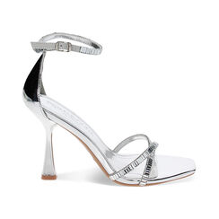 Sandales à talons argent miroir avec pierres, Fin de Collection, 234912951SRARGE035, 001 preview