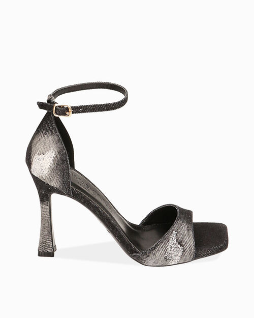 CHAUSSURES POUR FEMMES SANDALE TISSU NER, BLACK