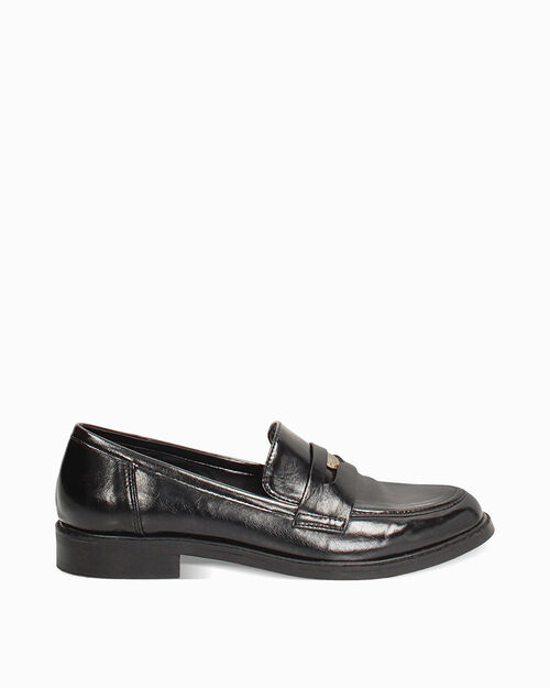 Women's elegant black loafer, BLACK