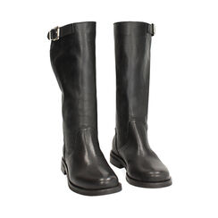 Stivali biker in pelle neri, Primadonna, 271075009PANERO036, 002 preview