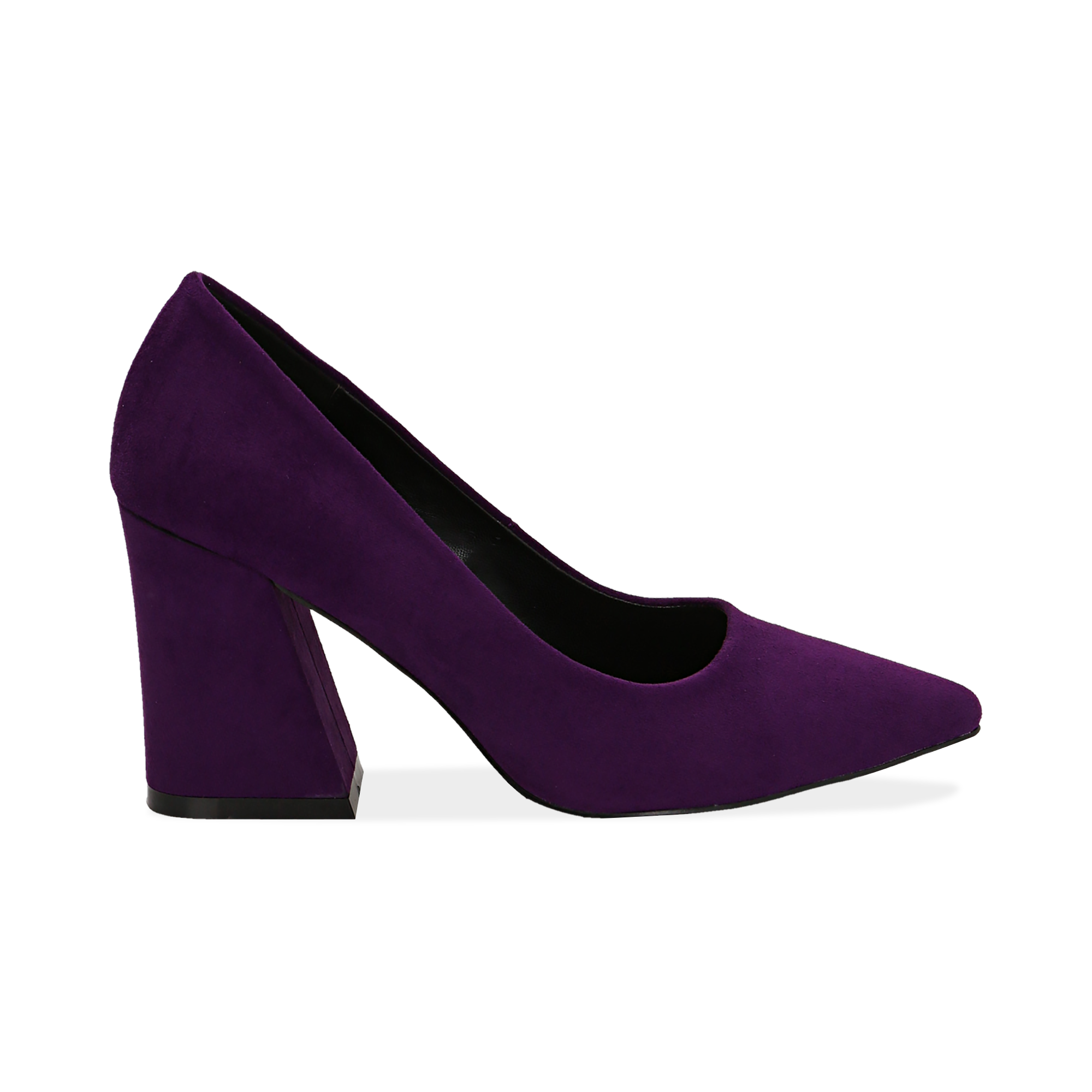 Décolleté viola in microfibra, tacco a trapezio 9 cm | Primadonna Collection