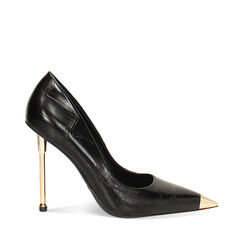 Décolleté nera con stampa cocco tacco 11 cm, Primadonna, 262188802CCNERO035, 001a
