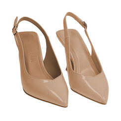 Slingback nude in vernice, tacco 8 cm , Primadonna, 194823795VENUDE035, 002a