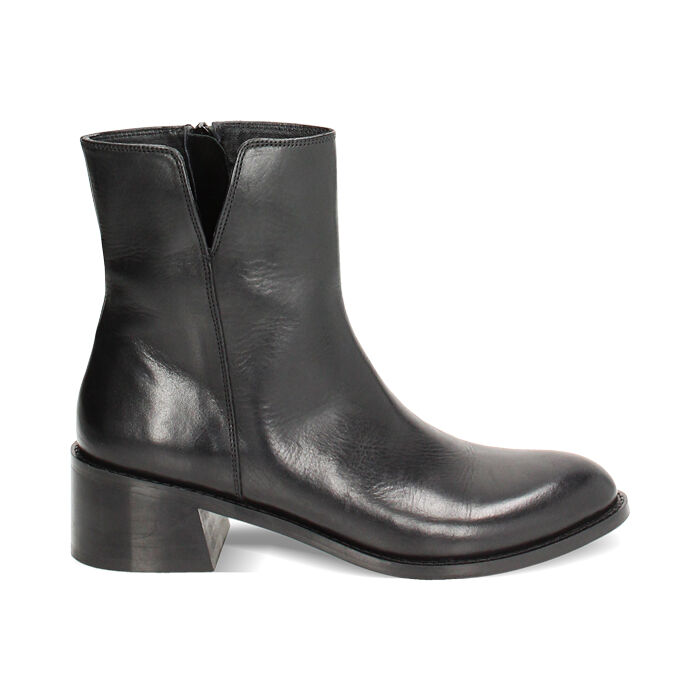 Tronchetto nero in pelle classico, Primadonna, 24N530065PENERO035