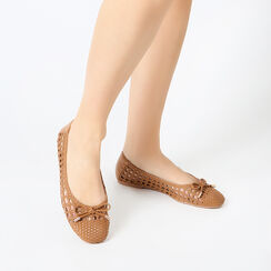Ballerine donna cognac intrecciate, Primadonna, 254986902EICOGN035, 002a