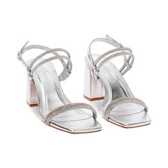 Sandalias de tac&oacute;n 7,5 cm en plata brillante, Primadonna, 274946322LPARGE035, 003 preview
