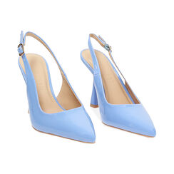 Escarpins bleu ciel talon 9,5 cm, Chaussures, 274912902VECELE036, 003 preview