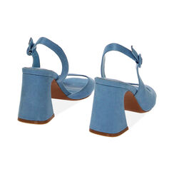 Sandales à talon bleues en tissu, Primadonna, 232107101MFCELE037, 003 preview