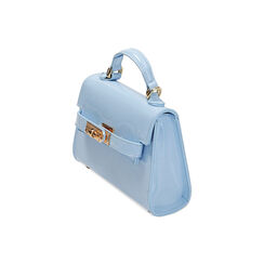 Borsa a trapezio celeste in vernice, Primadonna, 215124555VECELEUNI, 002 preview