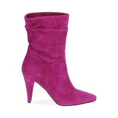 Bottines en daim fuchsia, talon 10 cm , Primadonna, 20L660062CMFUCS035, 001 preview