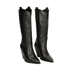 Bottes noires en cuir basiques, Primadonna, 23L615005PENERO038, 002a