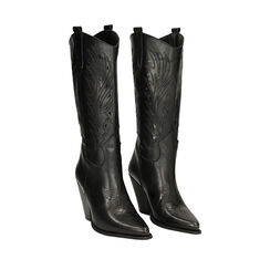 WOMEN SHOES BOOTS LEATHER NERO, Primadonna, 23L615005PENERO035, 002a