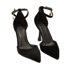 WOMEN SHOES OPEN SHANK VELVET NERO, Primadonna, 222126351VLNERO035, 002a