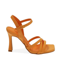 Sandali arancio con punta quadra, tacco 10 cm , Primadonna, 19M824115EPARAN036, 001a
