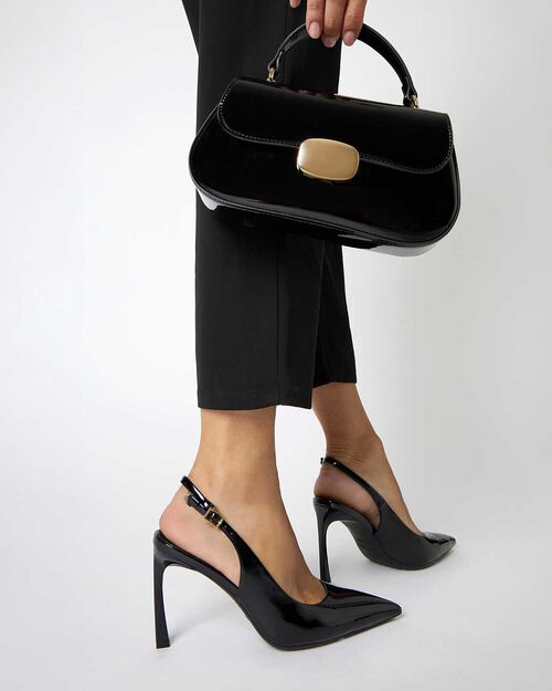 Sal&oacute;n destalonado negro con tac&oacute;n de 9 cm, BLACK
