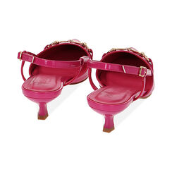 Décolleté slingback fucsia in vernice, tacco 4 cm, Primadonna, 214964606VEFUCS037, 003 preview