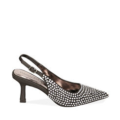Décolleté slingback nere, tacco 7,5 cm , Primadonna, 204913031RSNERO036, 001a