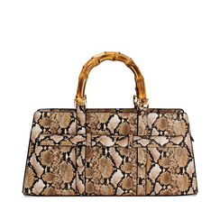 Sac à main femme marron en python, Primadonna, 25M740312PTMARRUNI, 001a