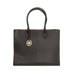 Borsa a spalla nera in pelle, Primadonna, 22U309908PENEROUNI, 001 preview