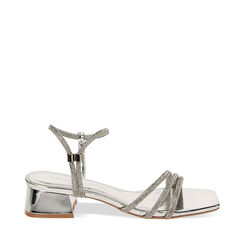 Sandalias con tacón plata espejo con piedras, Primadonna, 234911225SRARGE035, 001a