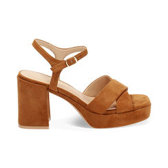 Sandale à talon femme cognac avec plateau, Primadonna, 254960311MFCOGN035, 001 preview