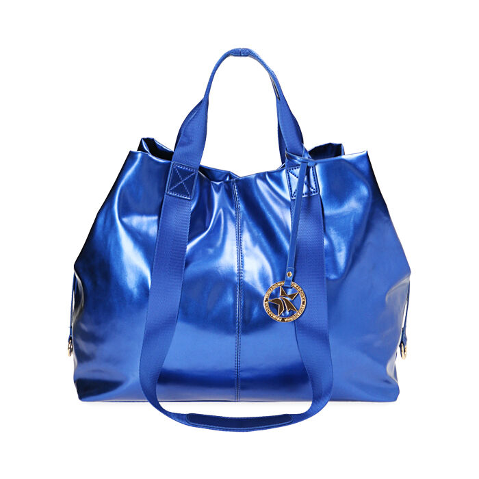 Borsa a mano donna blu laminato | Primadonna Collection