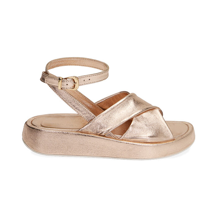 Sandali oro con zeppa online