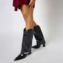 Bottes noires brillantes avec talon de 8,5 cm, Primadonna, 264914911EUNERO035, 002a
