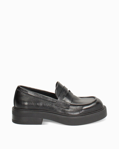 CHAUSSURES POUR FEMMES MOCASSINS SYNTHET, BLACK