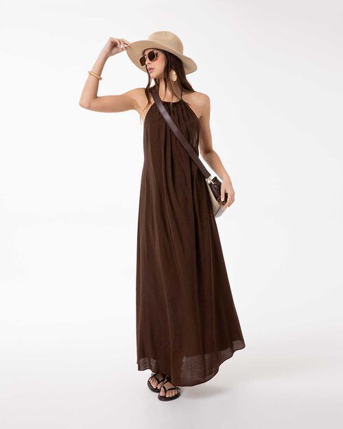 Robe marron fonc&eacute; au charme intemporel, DK BROWN