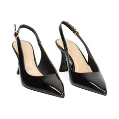 Décolleté slingback donna nere, tacco 7,5 cm, Primadonna, 252141101VENERO036, 003 preview