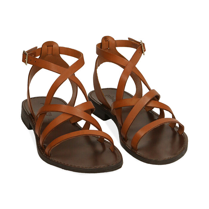 Sandali bassi in cuoio Clearance