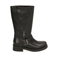 ZAPATOS BIKER SINTETICO NERO, Primadonna, 202884112EPNERO035, 001a