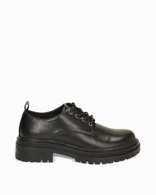 CHAUSSURES POUR FEMMES OXFORD SYNTHETIQU, BLACK