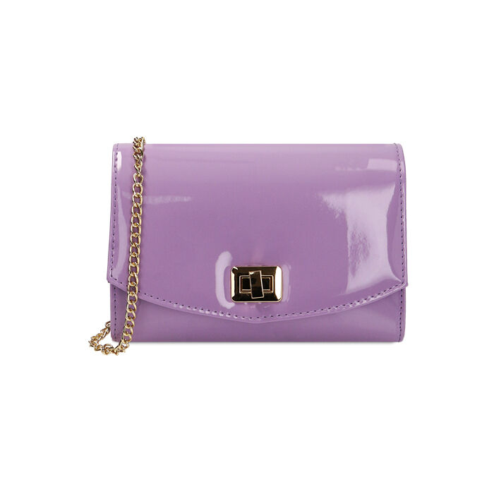 Borsa a tracolla lilla in vernice, Primadonna, 210200017VELILLUNI
