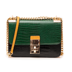 Borsa multicolor in eco-pelle stampa cocco,