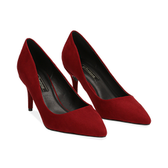 D&eacute;collet&eacute; bordeaux in microfibra, tacco 7 cm , Scarpe, 142111552MFBORD036, 002 preview