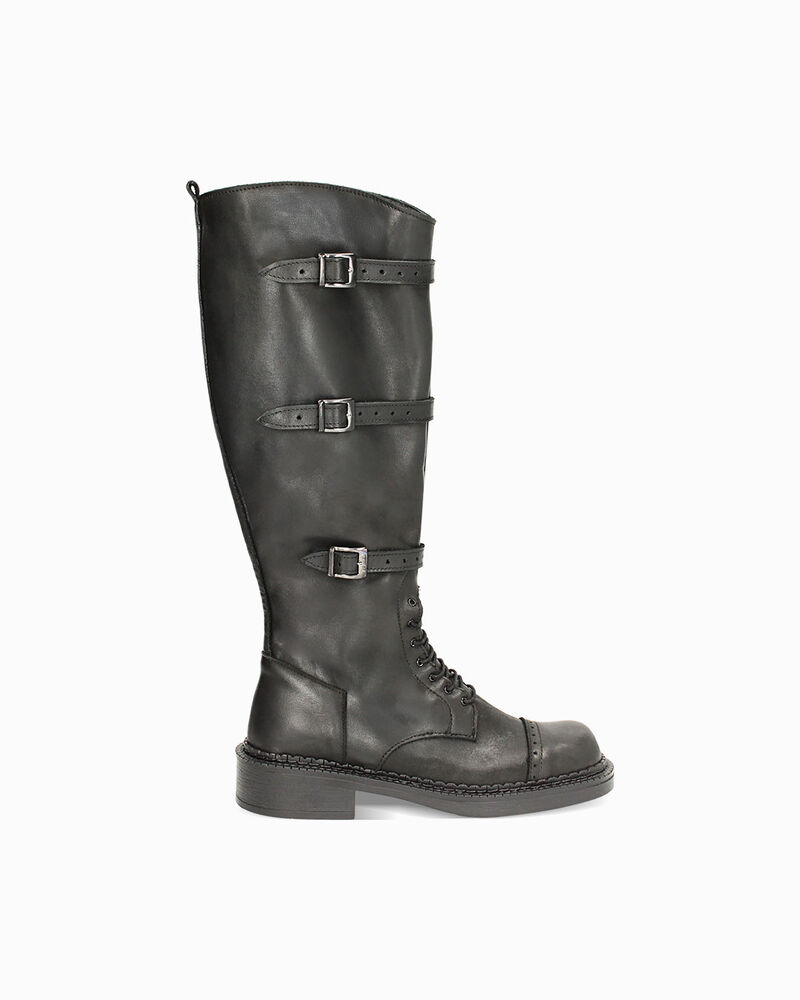 Anfibi alti in pelle neri image number null