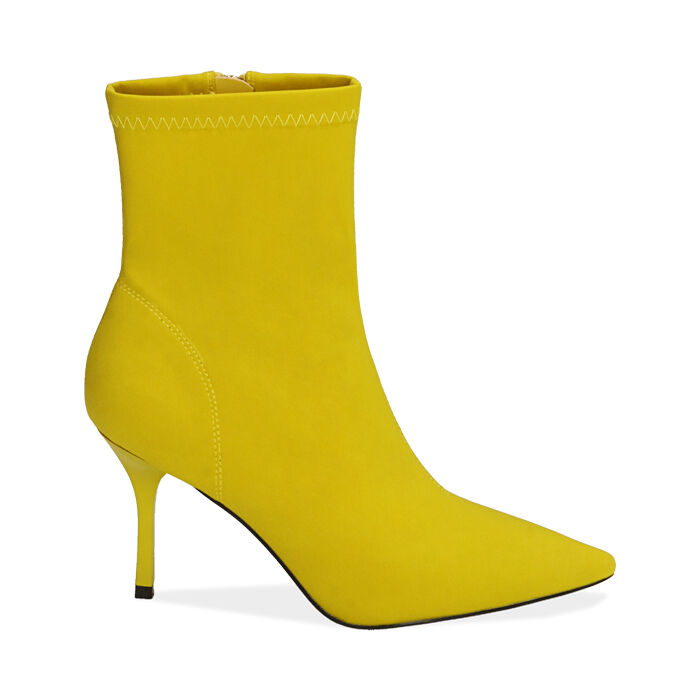 Ankle boots gialli in lycra, tacco 8,5 cm , Primadonna, 182162809LYGIAL035