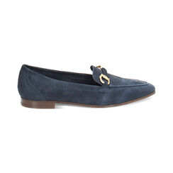 Mocassino blu in camoscio, Primadonna, 257725525CMBLUE036, 001 preview