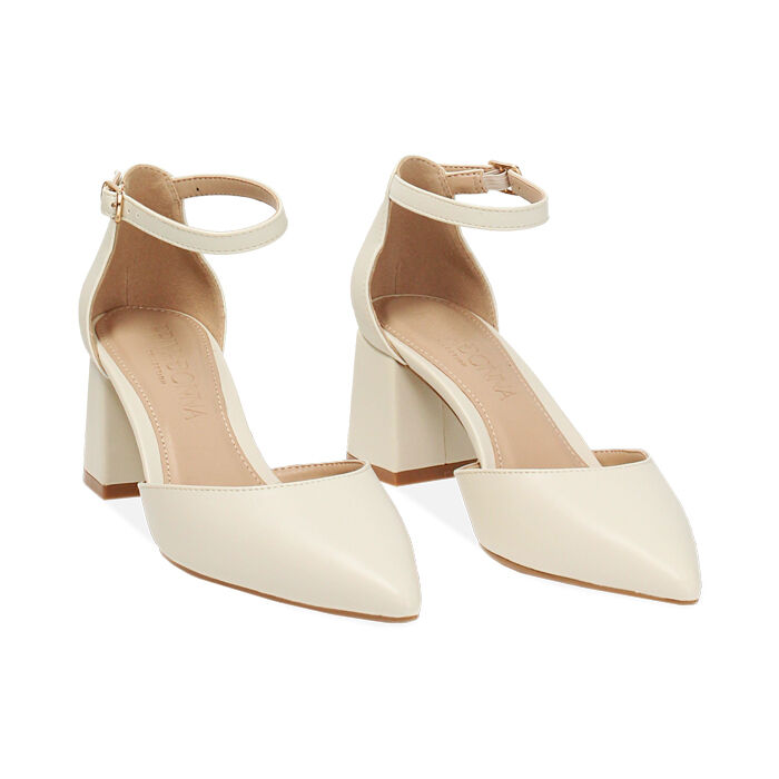 Décolleté open shank donna panna, tacco largo 6,5 cm