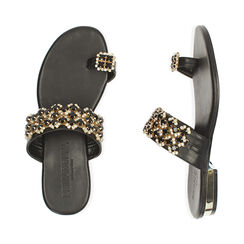 Sandali flat gioiello neri, SPECIAL SALE, 194909955EPNERO035, 003 preview