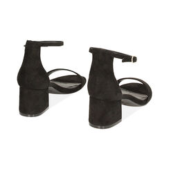 Sandali con tacco neri in microfibra, Primadonna, 232707031MFNERO035, 003 preview