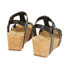 Sandales noires, semelle fussbett 5,5 cm , Soldes, 19M912002EPNERO037, 003 preview