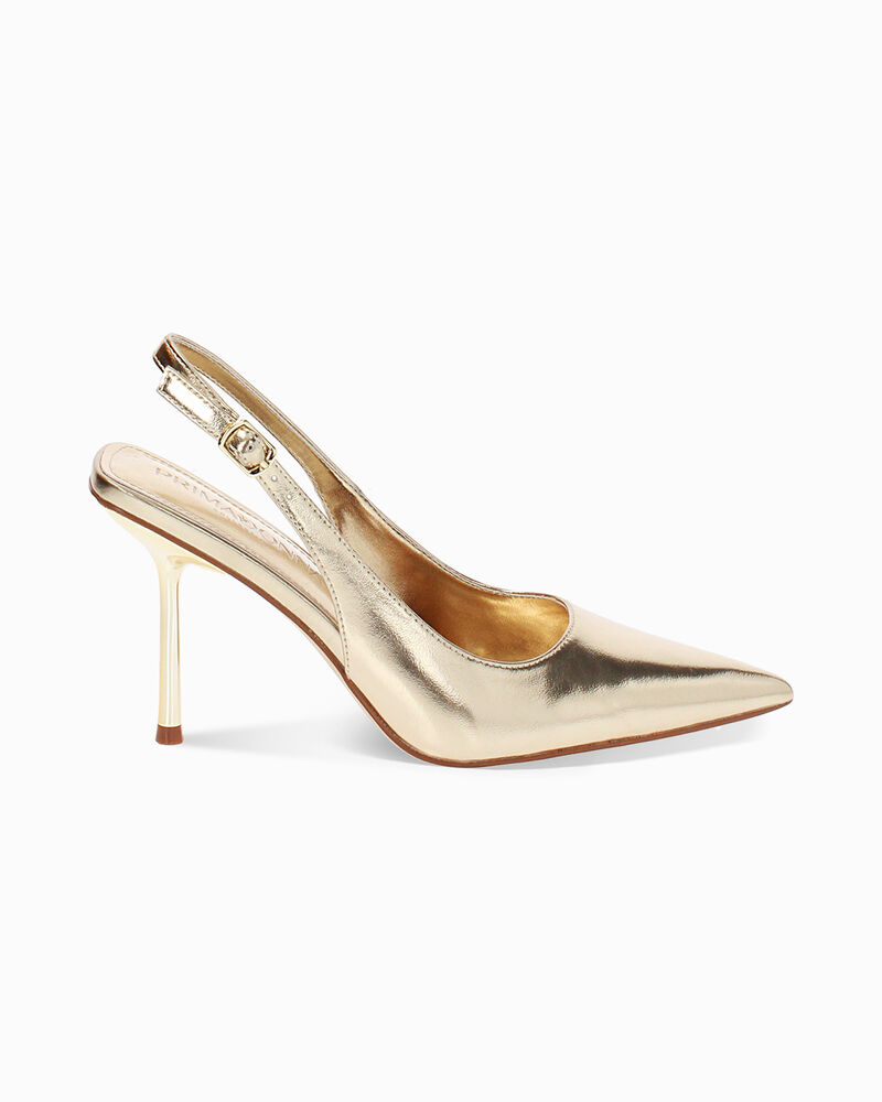 D&eacute;collet&eacute; slingback donna dorate, tacco 9 cm image number null