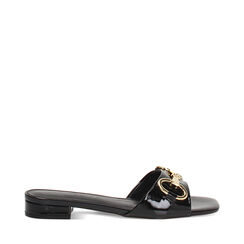 WOMEN SHOES FLAT SYNTHETIC PATENT NERO, Primadonna, 254951308VENERO035, 001a