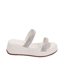Ciabatte bianche, zeppa 5,5 cm, 214958616EPBIAN035, 001a