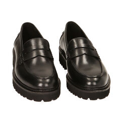 Mocassini platform neri in pelle, Primadonna, 221406942PENERO041, 002 preview