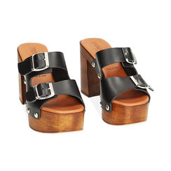 Zuecos negros de cuero, Primadonna, 234362838VANERO036, 002 preview